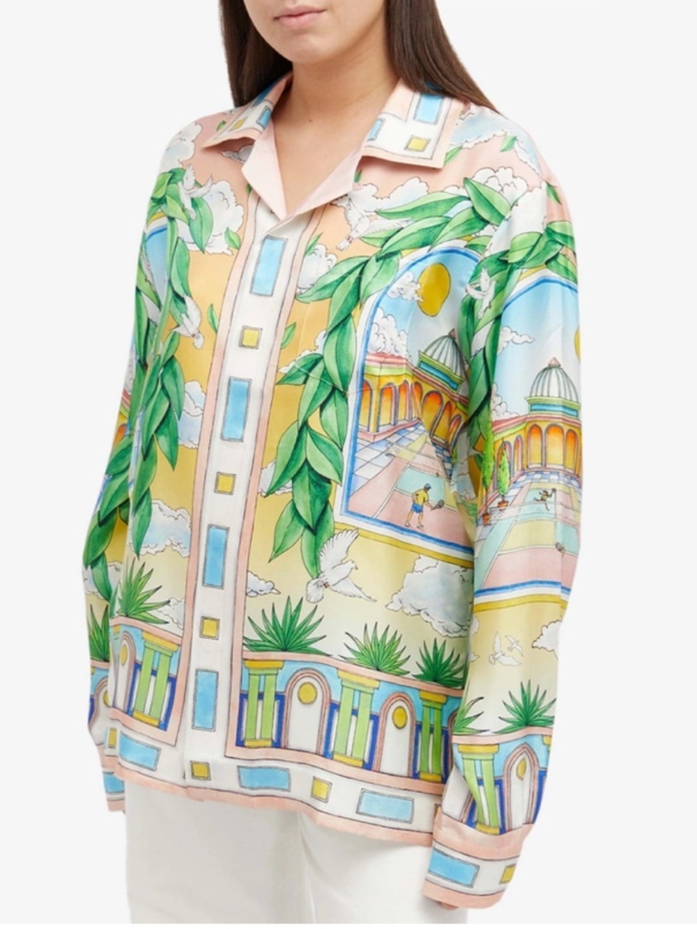 Casablanca Paris Paysage Ideal Printed Silk-satin Shirt Multicoloured NWT